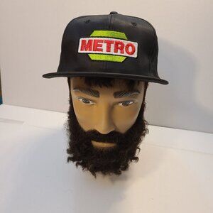 Vintage 90s Snapback Hat Metro Embroidered Adjustable Hat